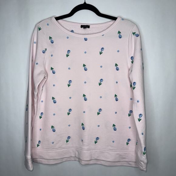 Talbots Sweaters - Talbots Women’s Tulip And Dot Cotton Crewneck Sweatshirt Pink Size Medium